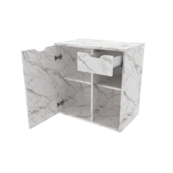 Balcão Gabinete para Banheiro Suspenso com Gaveta BN3605 TCM Mármore Branco