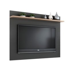 Conj. Rack Estante Painel p/ TV até 55 pol. 2039 - Quiditá - Grafite/Siena