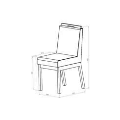 Conjunto de 2 Cadeiras Sofia - Volttoni - Nogueira Tecido 290