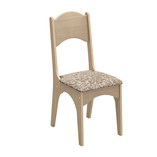 Duas Cadeiras Estofadas DLC Carvalho/Veludo
