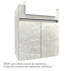 Gabinete para Banheiro com Cuba Cora 60cm - Bosi - Reale/Branco