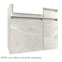 Gabinete para Banheiro com Cuba Cora 80cm - Bosi - Reale/Branco