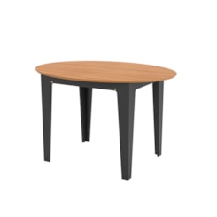Mesa Oval Extensível 122cm x 159cm DLC Freijó e Preto Fosco