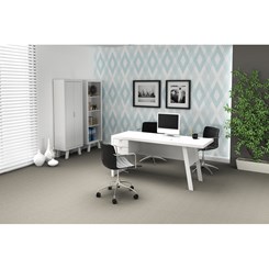 Mesa Para escritório 2 Gavetas Me4122 - Tecno Mobili - Branco/Branco