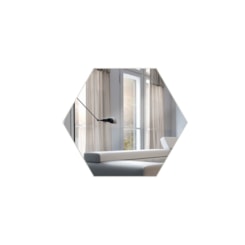 Painel Decorativo Espelhado Hexágono 52cm DLC Off White