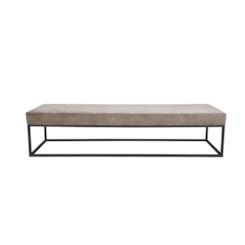Puff 2 Lugares Giulia 140cm SFN Veludo Bege Requadro Grafite